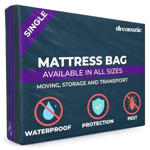 Dreamzie - Single Mattress Cover for Moving - Opaque Mattress Storage Bag