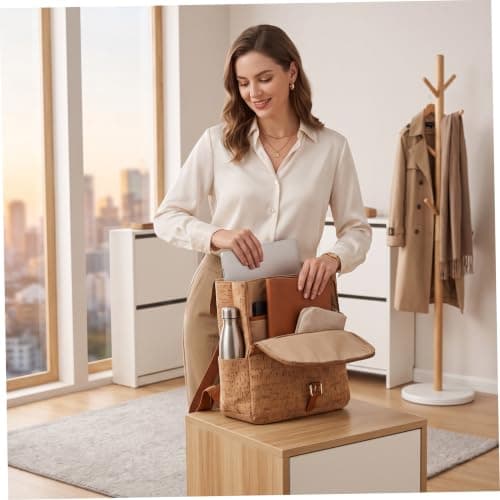 Boho Backpack, Real Wood Grain Fashion Backpack For Women, Caramel — view 2