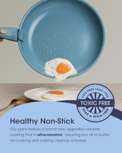 Stackbear 12 Piece Ceramic Cookware Set with Detachable Handle, Non Stick — view 6