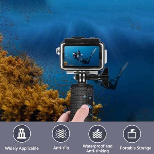 YHTSPORT Action Camera Diving Accessory Kit for DJI Osmo Action 5 Pro/Action 4 /Action 3, Waterproof Case + Waterproof Floating handle, Action Camera Mount Accessories Kit for Water Sport — view 5