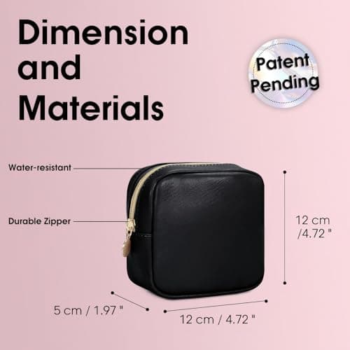 Small Makeup Bag for Handbag Vegan Leather Mini Makeup Pouch for Women — view 3