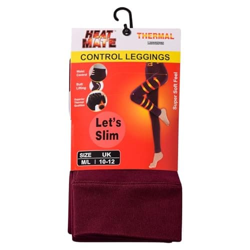 SUBZY Women’s Thermal Heat Leggings Fleece Lined, High-Waisted Winter Warm Pants for Cold Weather, Outdoor Sports, Travel & Everyday Wear (UK, Alpha, XL, XXL, Regular, Regular, Maroon) — view 3