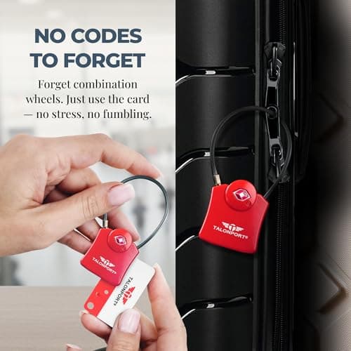Talonport Keyless TSA Approved Suitcase Luggage Locks, Red — view 4
