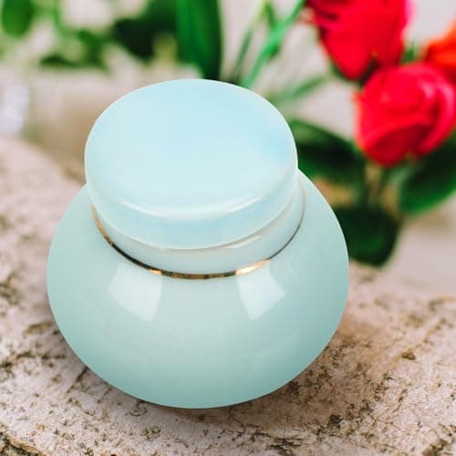 Ceramic Refillable Cream Jar Travel Sun Cream Jar Blue — view 6