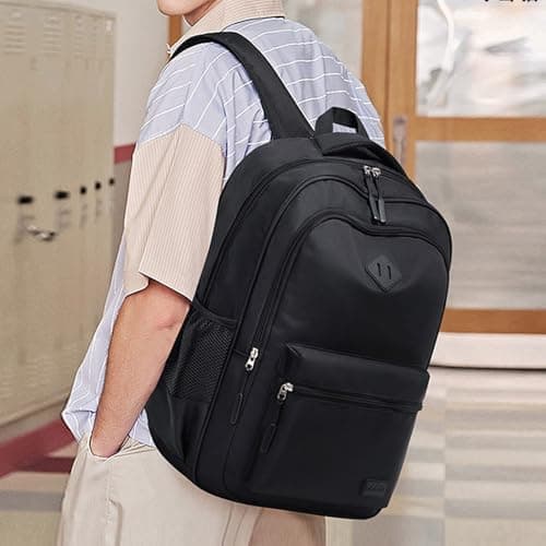 School Bags For Boys Secondary School,Usb Port Black Backpack For School College And Travel: Waterresistant Bookbag With 8 Compartments — view 4