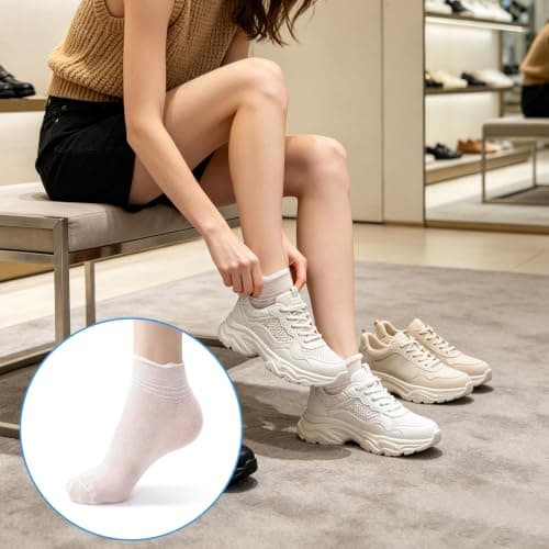 20 Pairs Ladies disposable socks for trainers,disposable socks for guests,Disposable Travel Socks for On-the-Go Use,Single Use, Convenient Pack, Unisex Design, Lightweight — view 3