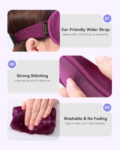 Facemoon Weighted Blackout Sleep Mask, 3D Eye Mask for Women, Ideal Gift — view 6