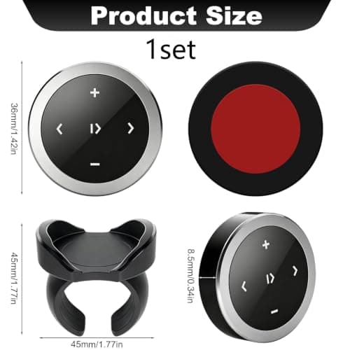 Wireless Bluetooth Media Button with Steering Wheel Mount for iPhone — view 5