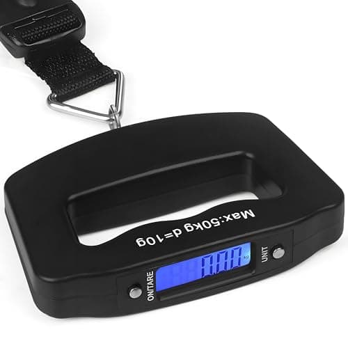 TRIXES Portable Travel Digital Luggage Scales - 50kg Suitcase Weight Measure - Holiday Essentials - Ensure Your Case is Under Your Luggage Allowance - Easy Hand Grip