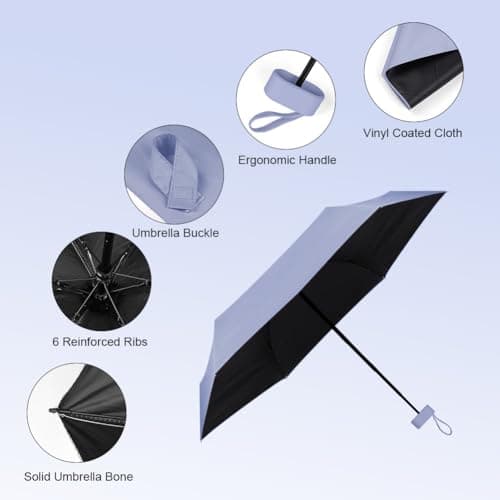 Aolso Windproof Portable Travel Umbrella with Capsule Case and Folding Sun Umbrella for Men and Women (Purple) — view 6