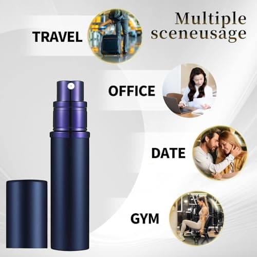 szyanlai Portable Perfume Atomiser Refillable - 5ml Empty Travel Perfume Bottle, Nano Mist, Leaking Proof, Bottom Pump without Funnel, Luxurious Mini women and men (Navyblue) — view 6