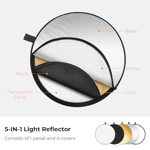 K&F CONCEPT 32" (80cm) 5-in-1 Collapsible Portable Light Reflector — view 2