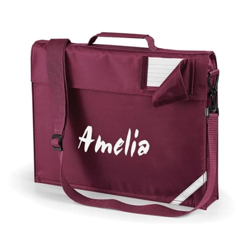 Nametape Express Premim Bookbag Printed with Name | Shoulder Strap | Music, Book Bag Perfect for school (Maroon)