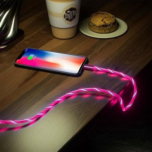 Wyjuan Red 3 in 1 Multi Charging Cable LED Flowing Red Light Up Charger Cable, USB-C Fast USB Charger Cord Cables Cables Micro Type-C Charging Cable, Interconnects for Most Smart Phone — view 2