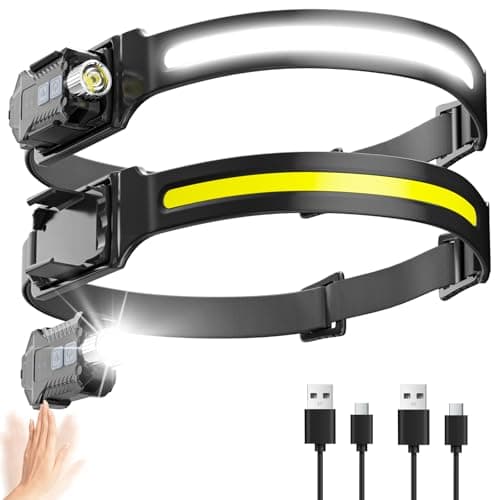 Head Torch Rechargeable,2 Packs LED Headtorch Detachable 230°Wide Beam