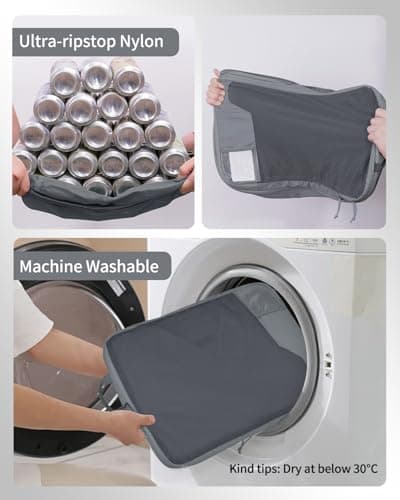 ECOHUB 4pcs Compression Packing Cubes, Suitcases Organiser Bag with Tag, Recycled Travel Bags Organiser for Backpack, Tear-resistant Packing Organiser for Carry On Luggage, Grey (Patent Pending) — view 4
