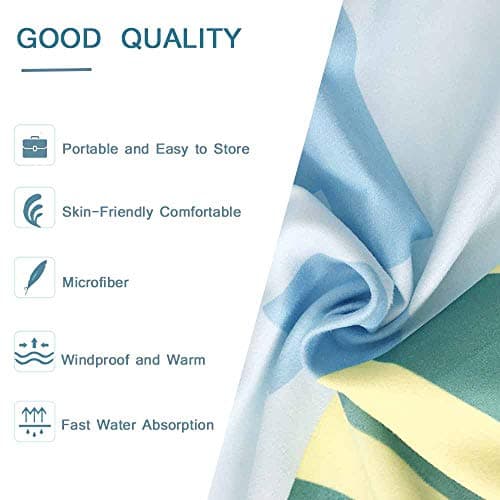FANSU Microfibre Beach Towel Extra Large, Abstract Animal Print Easy Care Lightweight Quick Dry Soft Super Absorbent Sports Travel Summer Swim Yoga Bath Towels (Army green camouflage,70 * 150cm) — view 3