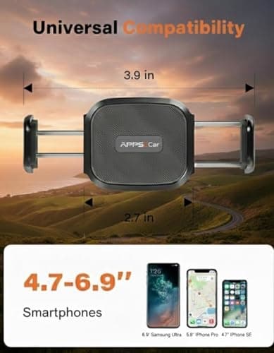APPS2Car 3-in-1 Car Phone Mount for Dashboard, Windshield & Air Vent — view 6