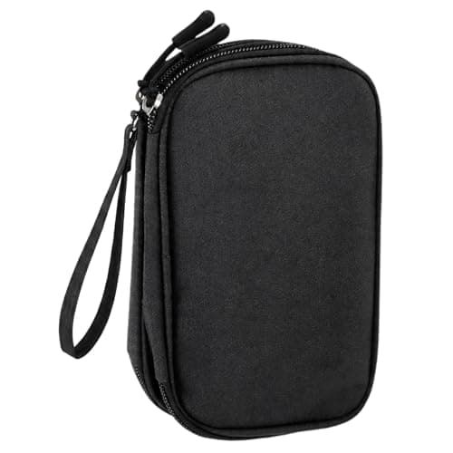 Solvio Travel Cable Organiser Bag, Double Layer Tech Pouch for Gadgets, Waterproof Electronics Accessories Storage Case, Holiday Essentials for Men Women, Portable Charger Bag for Trip, Black