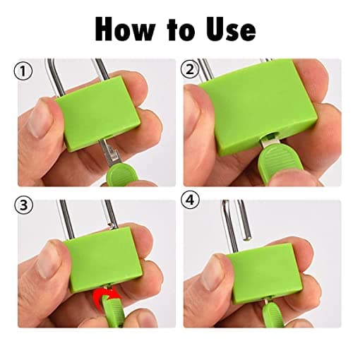 4 Pack Multicolor Long Handle Luggage Locks Suitcase Locks with Keys Travel Padlocks for Luggage Bag School Gym Lockers(Black, Green, Blue, Red)… — view 4