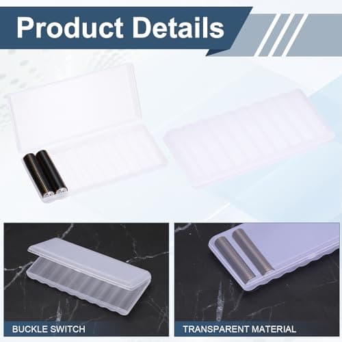 sourcing map Battery Organizer Storage Box, 10 x AAA Batteries Plastic Clear Battery Storage Case Holder Garage Container Portable Organizer for Travelling, Home, Office, Garage (Pack of 4) — view 3