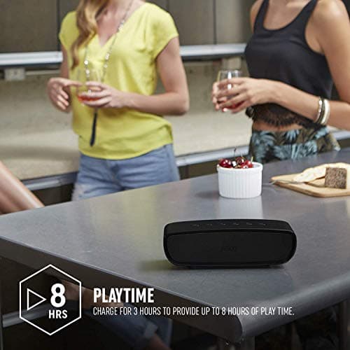 Jam Heavy Metal Bluetooth Wireless Speaker - Compact & Portable with up to 8 Hours of Playtime, Dual Passive Bass Radiator with Lifelike 20W Stereo Sound, Speakerphone Function, Aux-In Port - Black — view 6