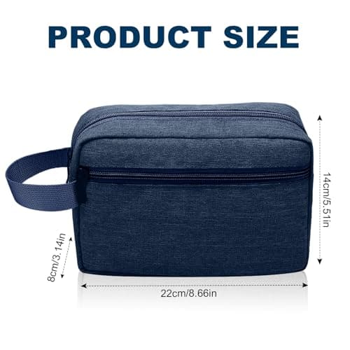 Aucuu Toiletry Bag for Men and Women, Travel Wash Bag, Waterproof Shaving Bag, Toiletries Accessories Cosmetic Bag, Makeup Bag with Handle, Travel Toiletry Wash Bag for Men and Women, Blue — view 2