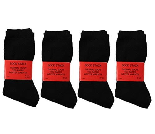 Sockstack Ultimate 12 Pairs Mens Black Thermal Socks Thick Warm Work Boot Socks Size 6-11 (Black) — view 2