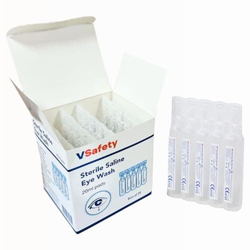 V Safety 25 x Sterile Saline Eye Wash Pods 20ml 0.9% Sodium Chloride — view 3