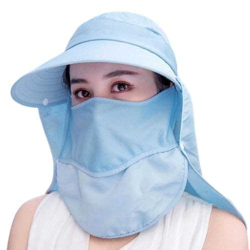 Sun Hat for Women with Wide Brim SPF 50+ Adjustable Ideal for Beach Travel Hiking Cycling Outdoor, blue, One Size