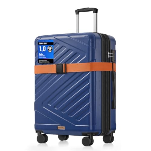 SONGMICS Hard Shell Suitcase, ABS Luggage Trolley with TSA Lock, 24 Inch