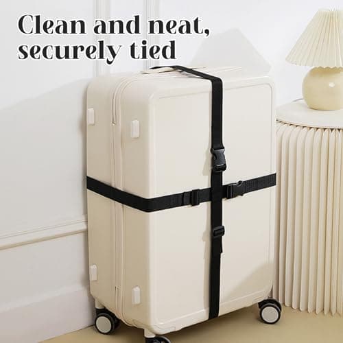 QiaoLiangYao 2 Pcs 59.06'' X 1.26'' Mattress Topper Straps Adjustable Memory Foam Packing Straps with Sturdy Locked Buckles,Black for Moving or Storage Secure Reusable — view 6