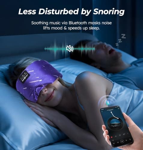 MUSICOZY Sleep Mask Headphones 100% Blackout Ice Silk Sleep Headphones — view 4