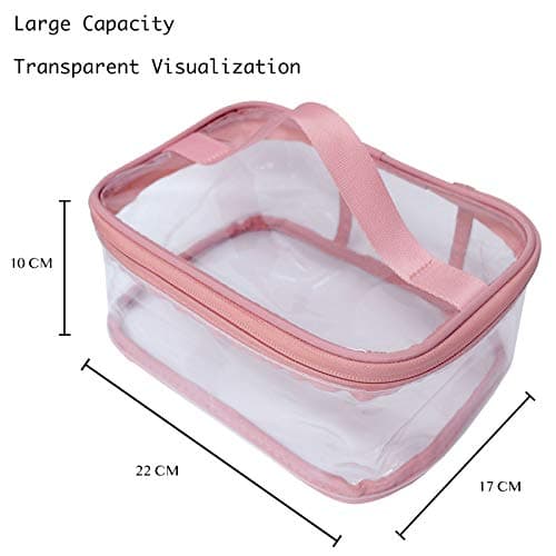 FIYUK Toiletry Bag Makeup Cosmetic Clear Bag Portable Waterproof Transparent Travel Large Storage — view 5