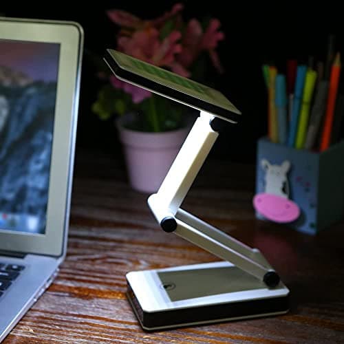 KINGGOO Portable Folding LED Table Lamp Desk Light Sensitive Touch Control 3 Levels Adjustable Brightness Dimmable USB Charging Port 4 * AA Batteries Powered. — view 6