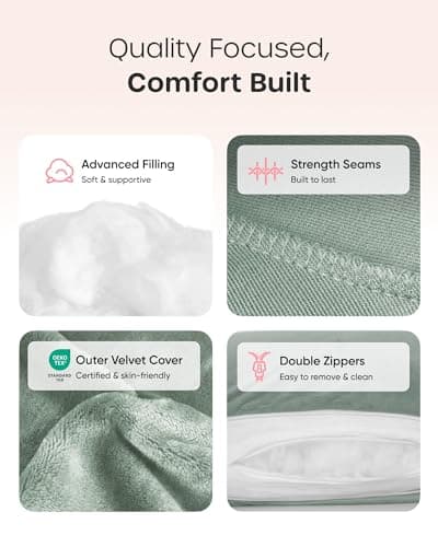 Nuliie Pregnancy Pillow for Sleeping, U Shaped (Green) — view 6