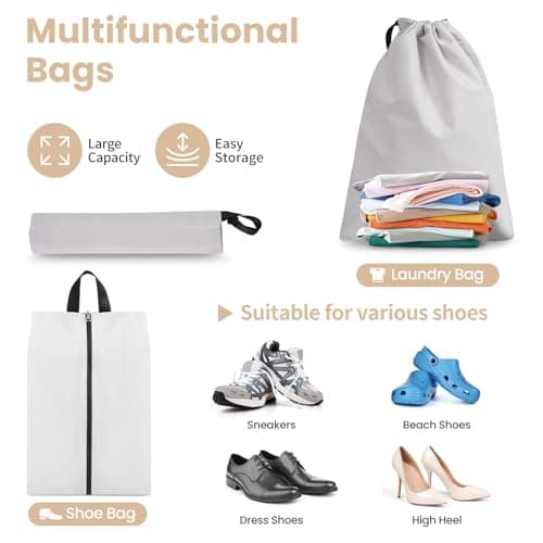 Prezon 8 Set Compression Packing Cubes for Suitcases, Full Open & Visible Design, Luggage Organizer Bags Set for Carry on, Travel Essentials Travel Gifts for Women with Laundry Bag and Shoe bag — view 6