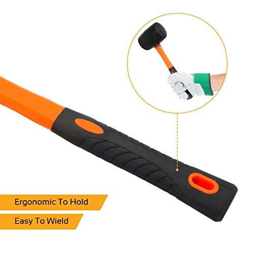 Milestone Camping 16000 32oz Rubber Mallet/Sturdy Fibreglass Handle/Ideal for Putting Up Tents & Canopies — view 6