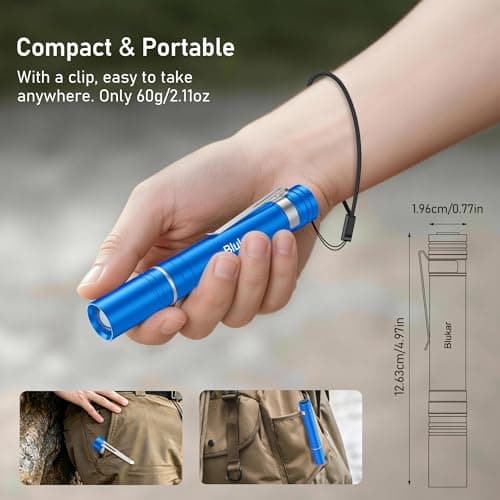 Blukar Mini Pen Torch Rechargeable-Super Bright Penlight with Pocket Clip — view 5