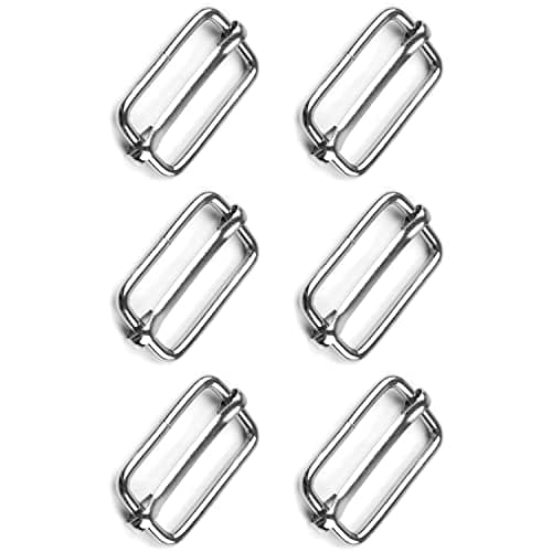 SolaDirect 6 Pcs Buckles Set for 40 mm / 1.57" Webbing Strap, 6 x Triglide Sliders, Metal, Silver, Bag Making, Accessories, Straps, DIY, Crafts — view 6