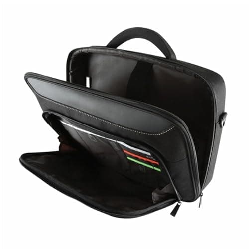 Targus Laptop Bag, Fits up to 14" Laptops, Classic Clamshell Case Design, Protective Laptop Bag with Padded Handle, Black/Red — view 2