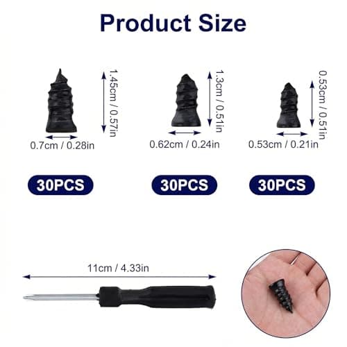 Ajsdvog 90Pcs Tyre Repair Kit 30L+30M+30S Rubber Nails Puncture — view 2