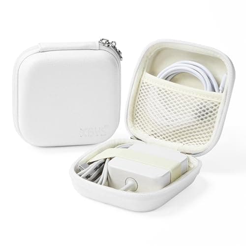 Linpr Portable Charger Case, Tech Electronic Organizer Bag, White,M