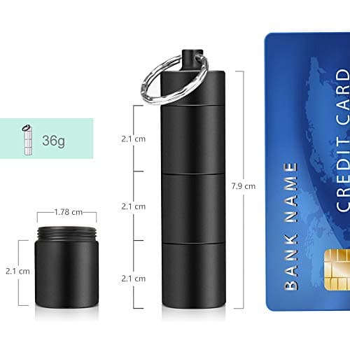 Opret Small Metal Pill Box, 2 Pack Portable Travel Tablet Box Keychain — view 2