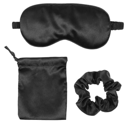 Silk 3pcs Eye Mask Set Sleep with Hair Rope and Storage Bag