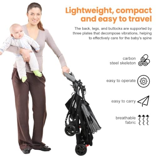 SaftSpzre Baby Stroller Lightweight 4.2kg Foldable Travel Pushchair 10kg — view 3