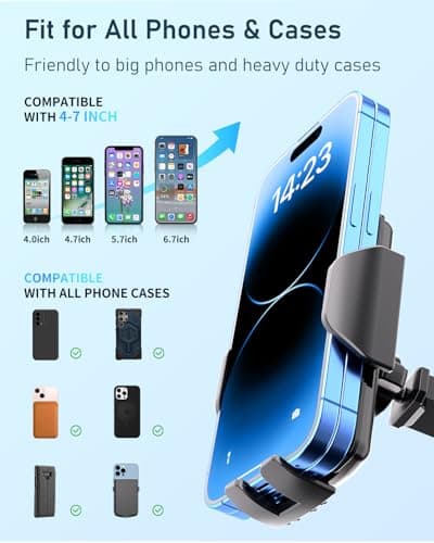 Hoppac Phone Holder for Cars, Ultra Strong Suction Car Phone Mount Cradle for Dashboard Windscreen, 360° Rotation & One Button Release, for iPhone Smartphone 4.0''-7.0'' — view 5