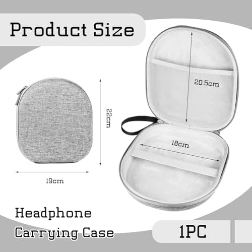 Muorruo Headphone Case Compatible with JBL Tune 510BT/520BT/670NC Live 460NC, with Sony WH-CH520/510, Portable Travel Case for Wireless On-Ear Headphones, Over-Ear Headphone Bag (Grey) — view 2