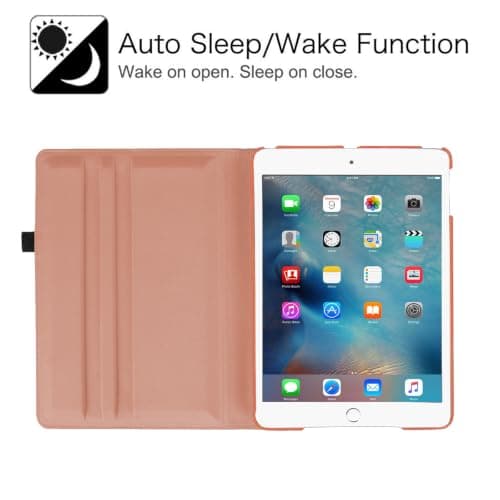 For iPad 5th / 6th Generation case, 9.7 inch 2017/2018, 360 Rotating Smart Stand PU Leather Flip Folio Protective Cover Case for iPad 5th / 6th Gen 9.7 inch - Rose Gold 360 — view 4