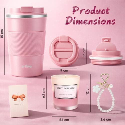 Artlive Gifts for Women – Travel Mug, Scented Candle & Keychain | Birthday, Valentine’s, Pamper Gift for Her, Thank You & Unique Gift for Wife, Mother, Girlfriend, Friend, Colleague — view 4